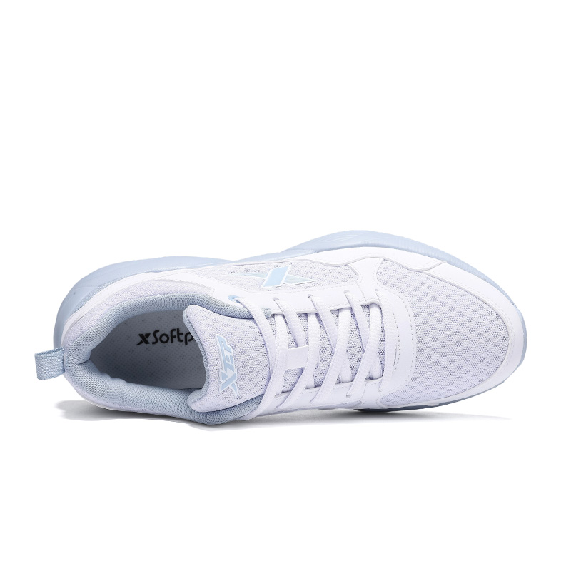XTEP Cushioning, Wear Resistant Low top Casual Running Shoes Women’s New White Dusk Dusty Blue