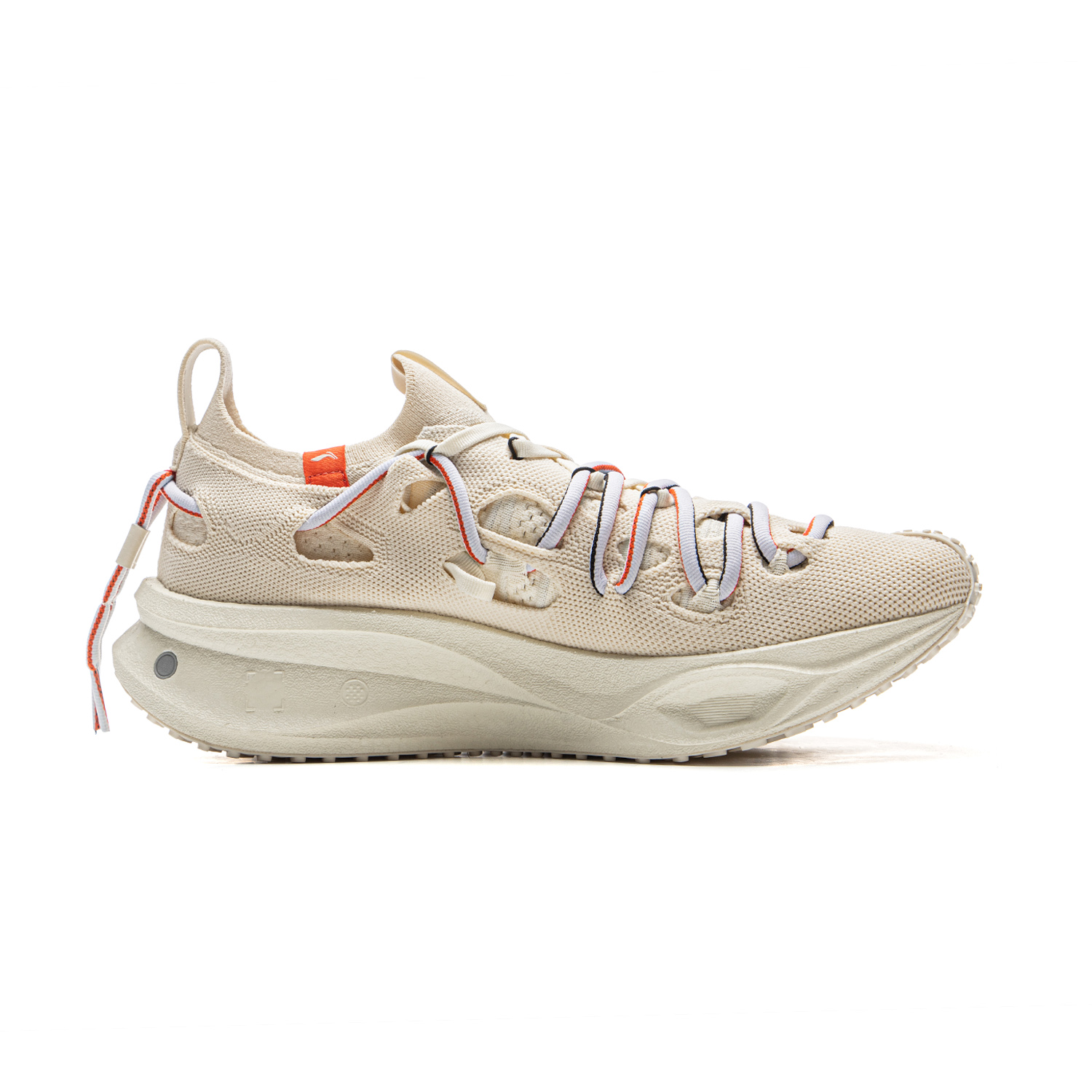 Li Ning Slip Resistant, Abrasion Resistant, Reflective Low top Casual Running Shoes Unisex Pearl White