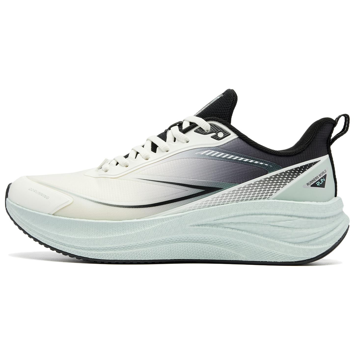 QIAODAN Low top Q KUNGFU TURBO Rebound Technology Casual Training Running Shoes Men’s Ivory White Black