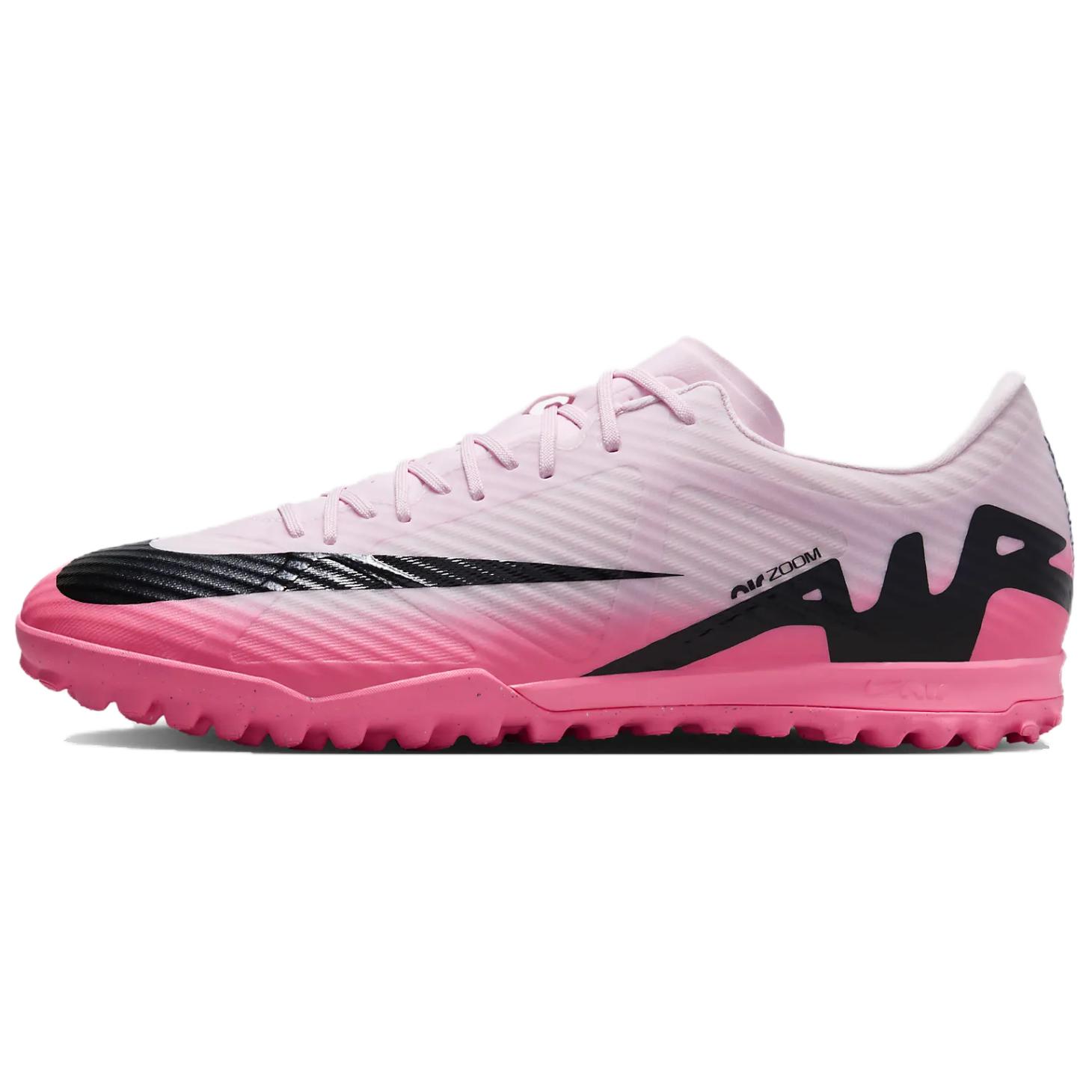 Nike Mercurial Vapor 15 Academy TF (glue spikes) artificial grass anti-slip football shoes men's pink and black