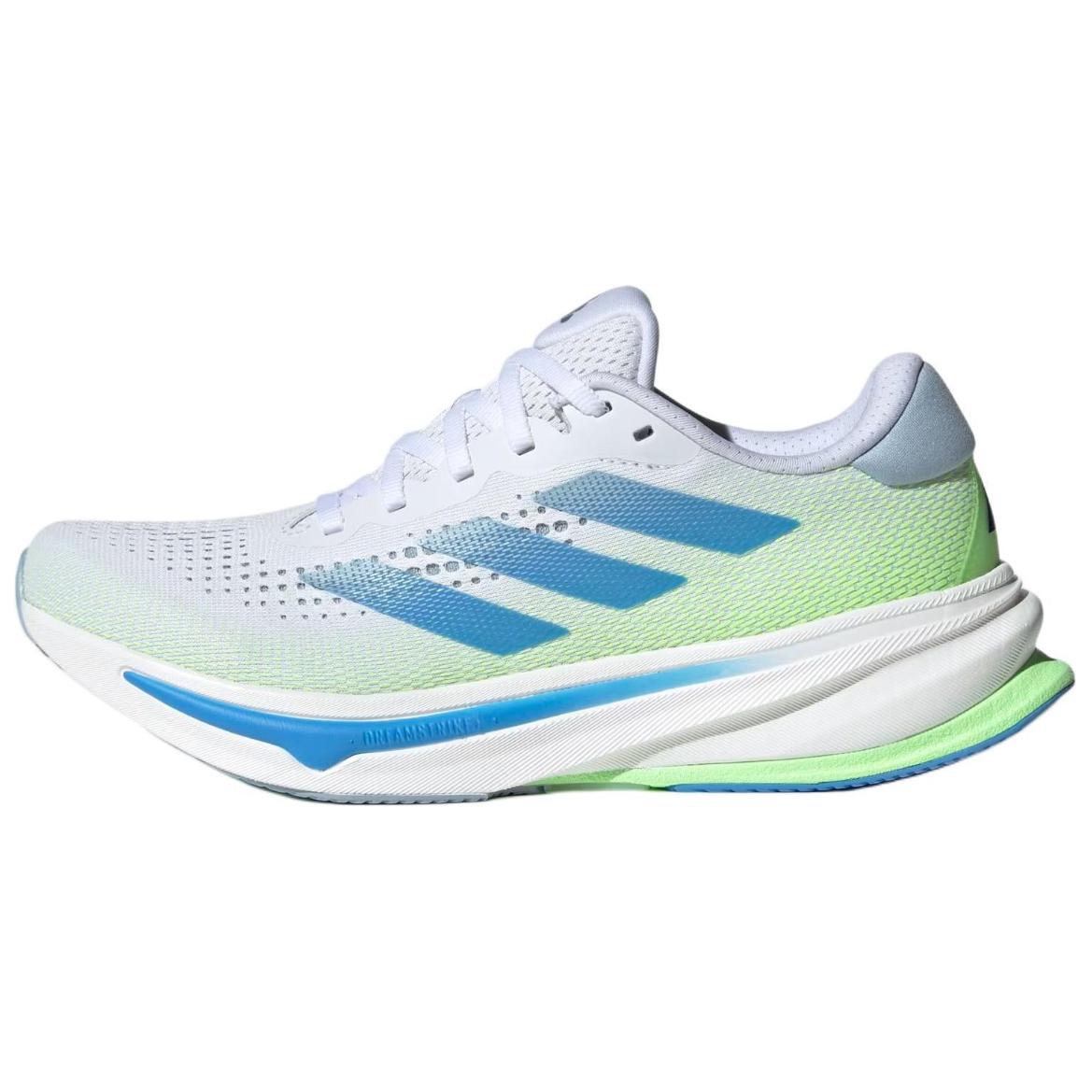 Adidas SUPERNOVA RISE Cushioning Slip Resistant Support Low top Running Shoes Women's White Green Blue