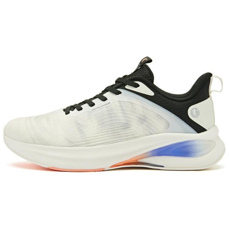 QIAODAN Cushioning Lightweight Cushioning Lightweight Low top Running Shoes Men’s White Black Blue