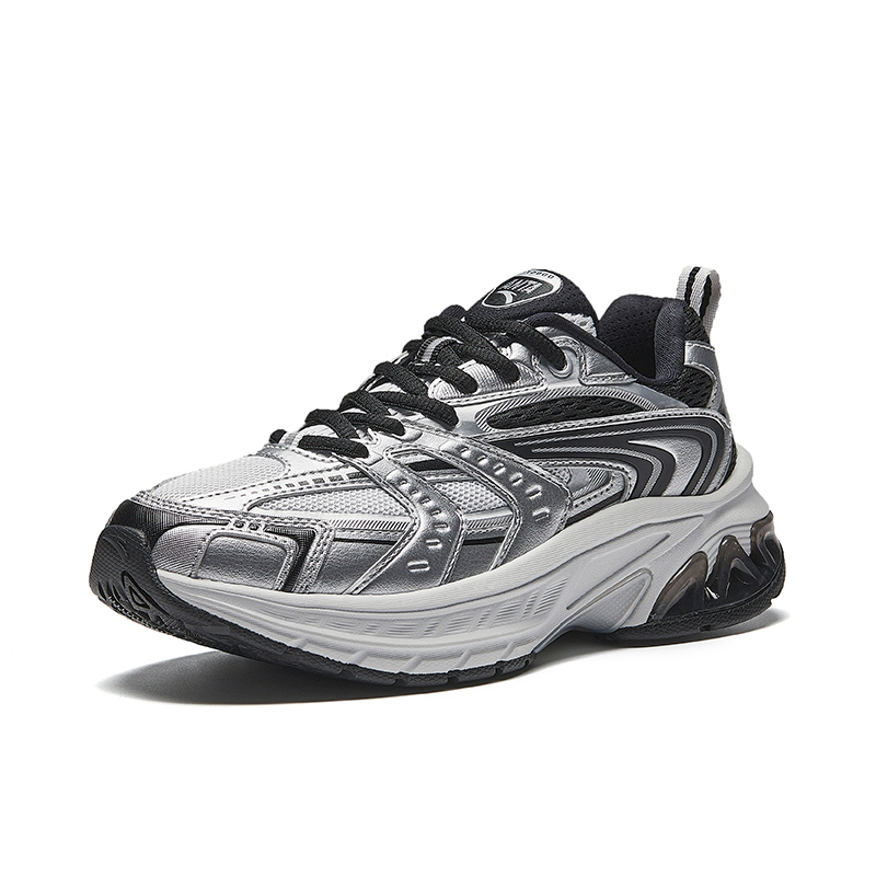 Anta Slip Resistant Abrasion Resistant Low top Casual Running Shoes Women’s Silver Gray Black