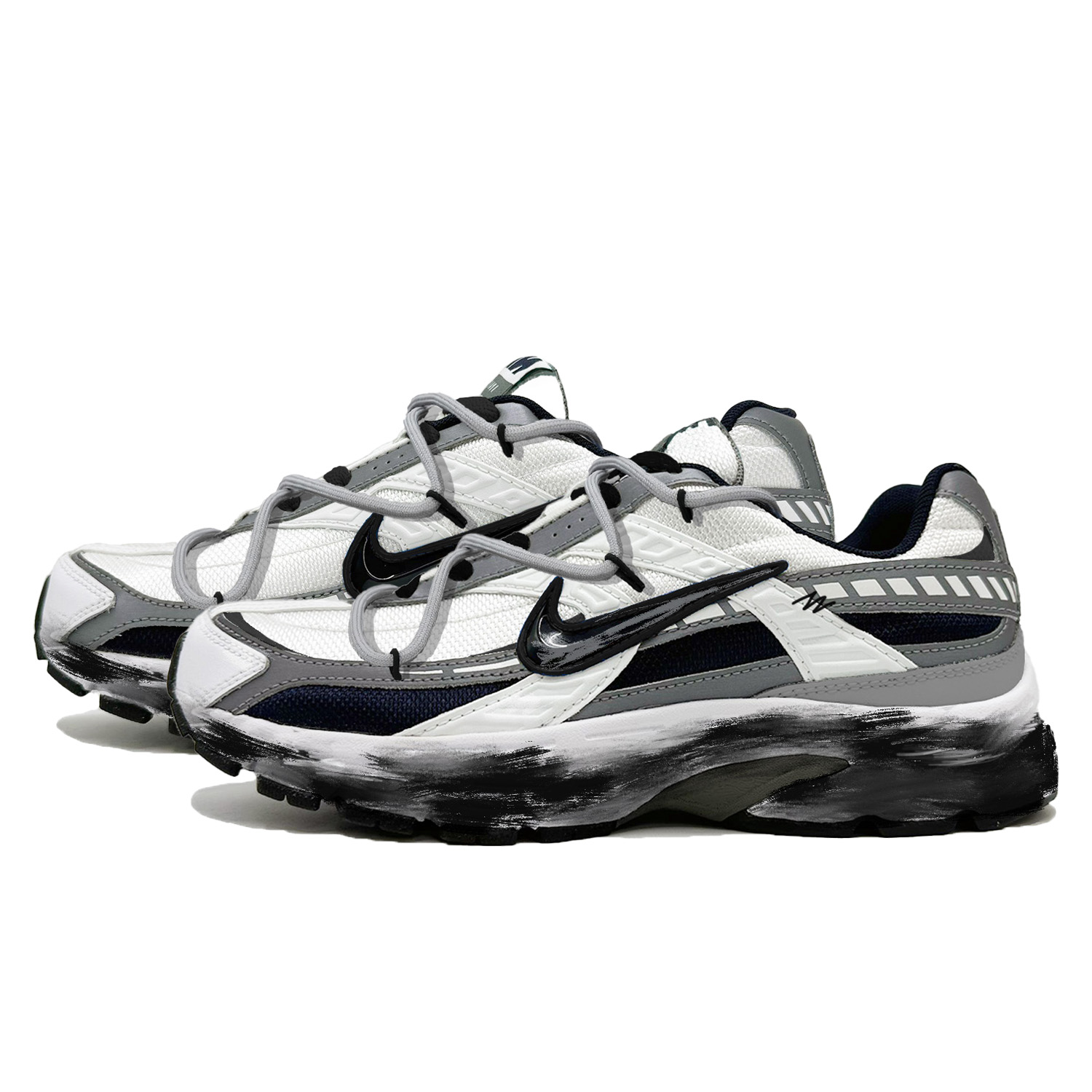 Nike Initiator Cow Split Leather Abrasion Resistant Low top Casual City Commuting Running Shoes Men’s Black