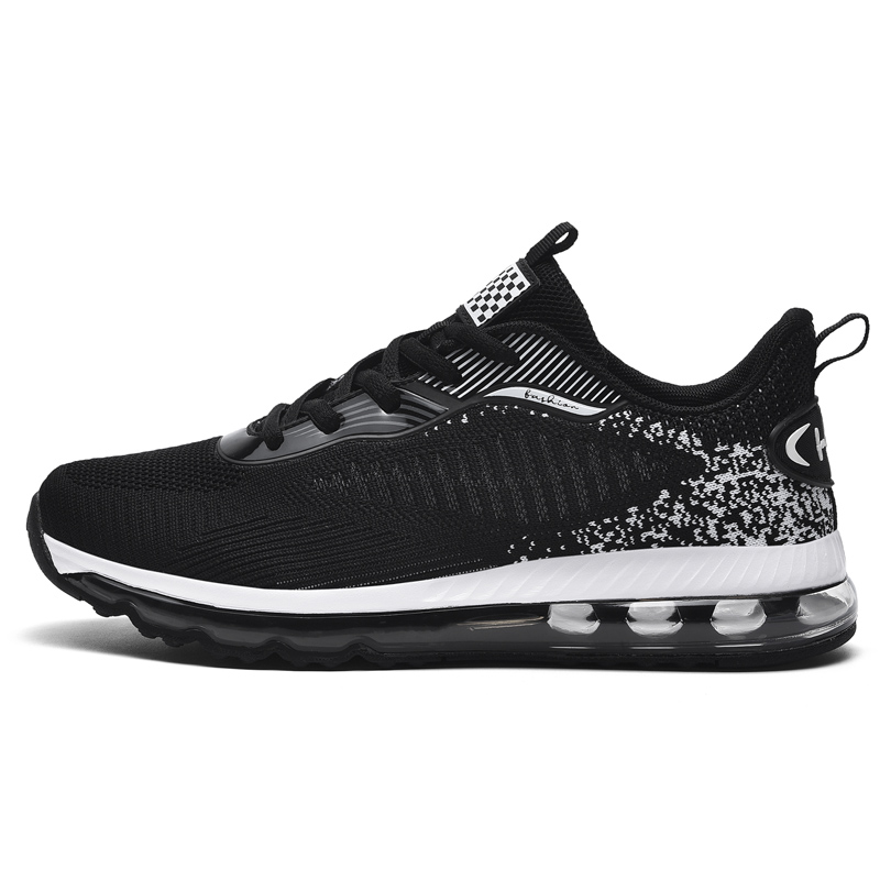 BIANSULONG Cushioning Slip Resistant Abrasion Resistant Low top Casual Running Shoes Men’s Black