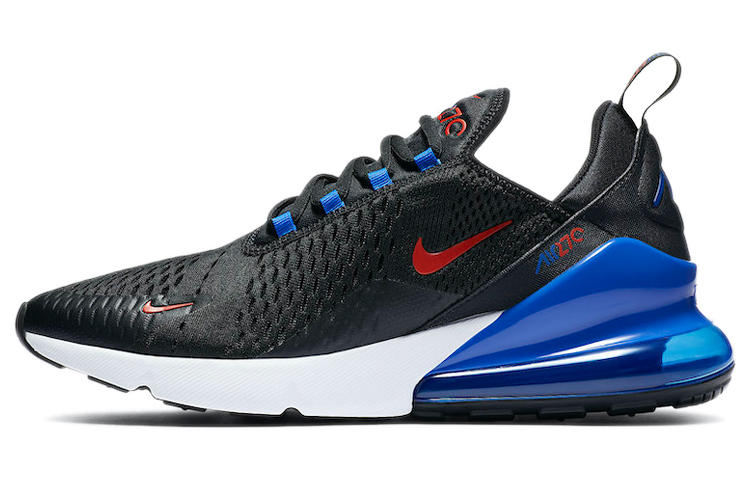 Nike Air Max 270 Sports Comfortable Fabric Wear-Resistant Low-top Air Cushion Running Shoes Men's Black Red Blue