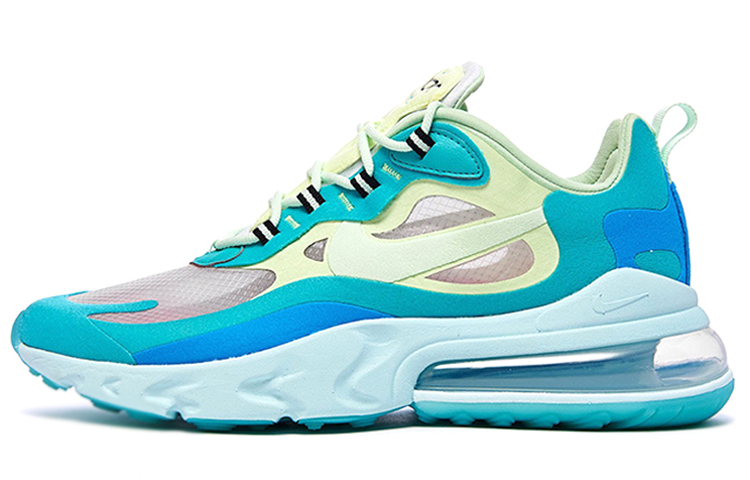Nike Air Max 270 React \"Frosted Spruce\" Retro Comfort Low Top Air Cushion Casual Running Shoes Men's Blue and Green