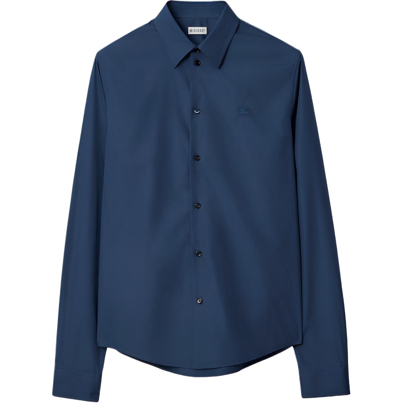 Burberry Burberry FW25 regular fit cotton poplin plaid peak collar shirt for men