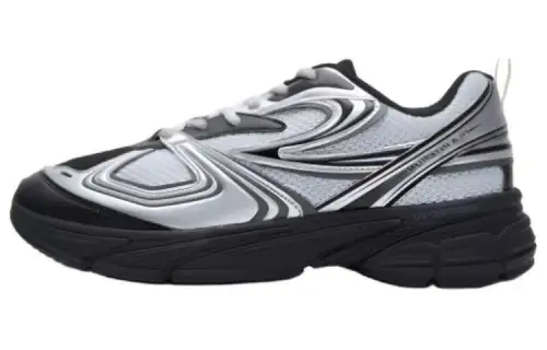 FILA Interrun Comfortable Low top Casual Running Shoes Unisex Black Silver