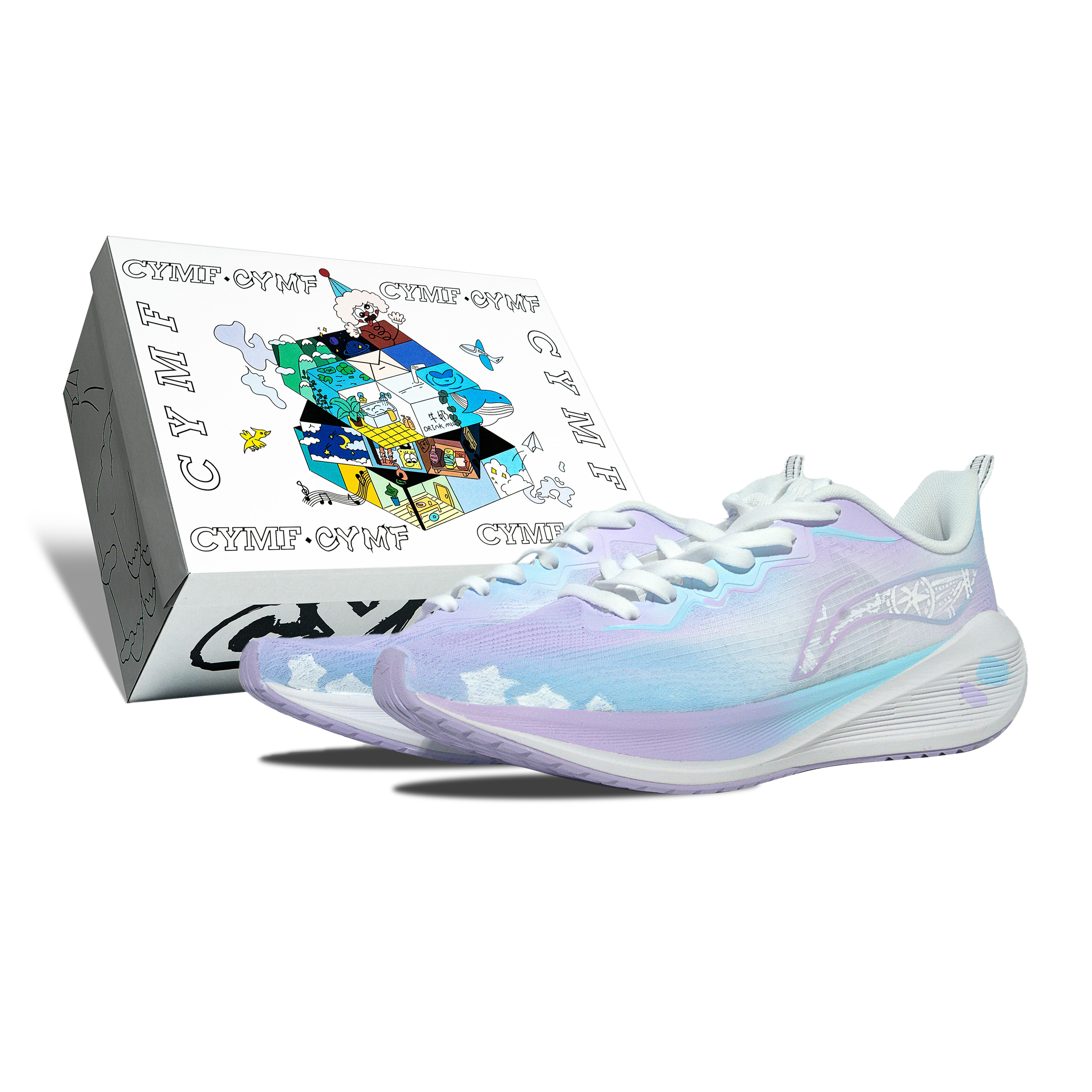 Li Ning WuShi Lite Cushioning Slip Resistant Abrasion Resistant Low top Running Shoes Women’s Light Purple