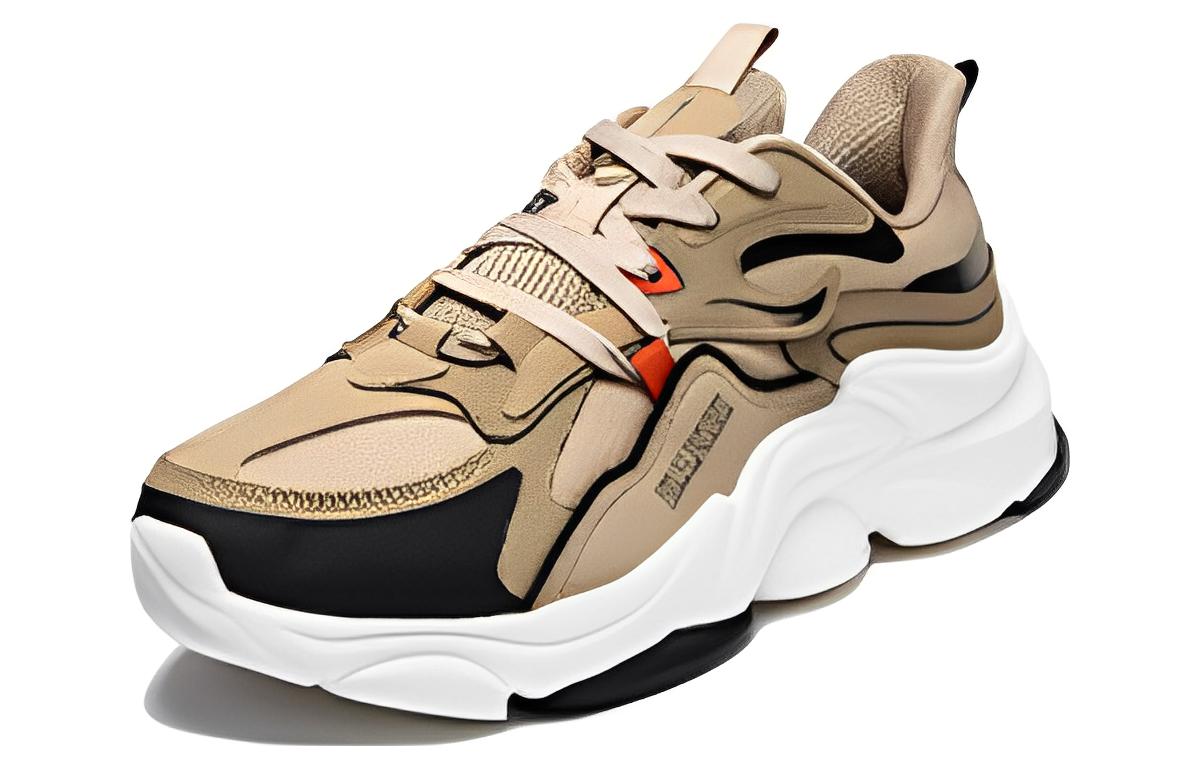 Erke Soft Sole Rebound Cushioning Abrasion Resistant Slip Resistant Low top Running Shoes Men’s Brown