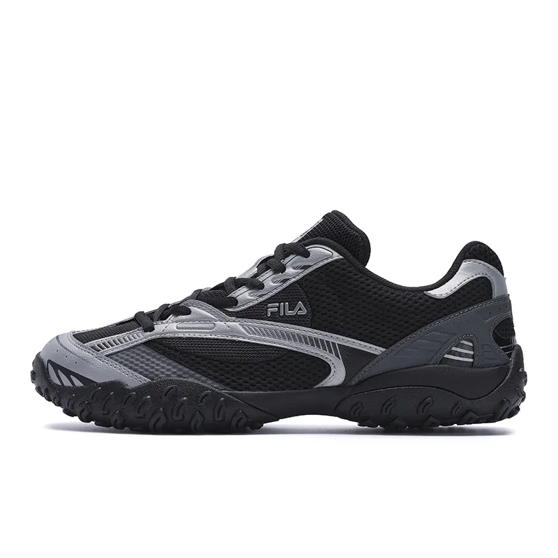 FILA ECHAPPE 2 Breathable Low top Casual Shoes Men's Black Gray Silver