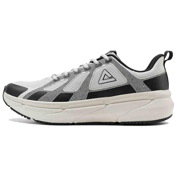 PEAK Cushioning Breathable Abrasion Resistant Low top Casual Running Shoes Unisex Black Gray