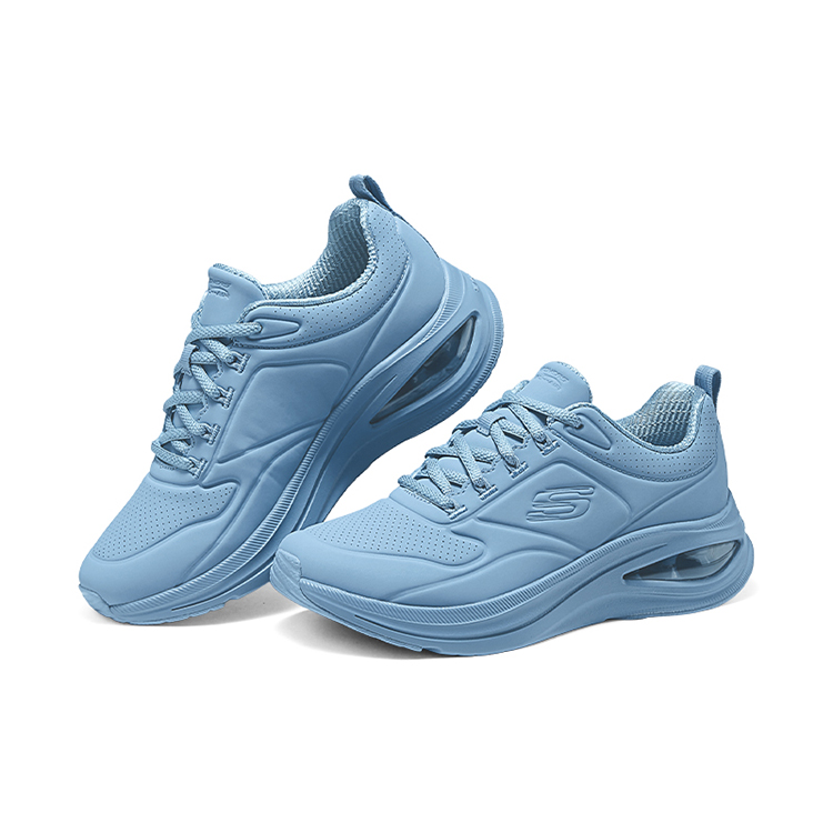 Skechers Support Lightweight Height Increasing Low top Casual Running Shoes Women’s Dark Gray Blue