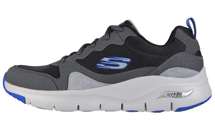 Skechers Arch Fit Low top Running Shoes Men's Black Gray
