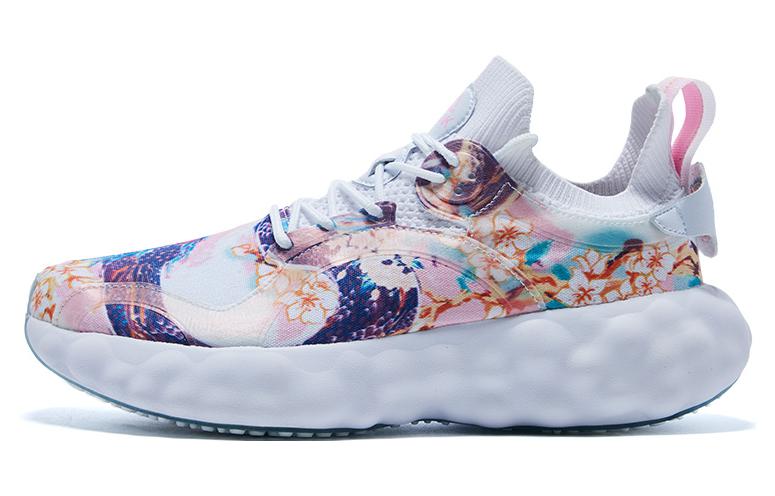 PEAK Taichi Cloud Peach Blossom Slip Resistant Abrasion Resistant Low top Running Shoes Men’s All White