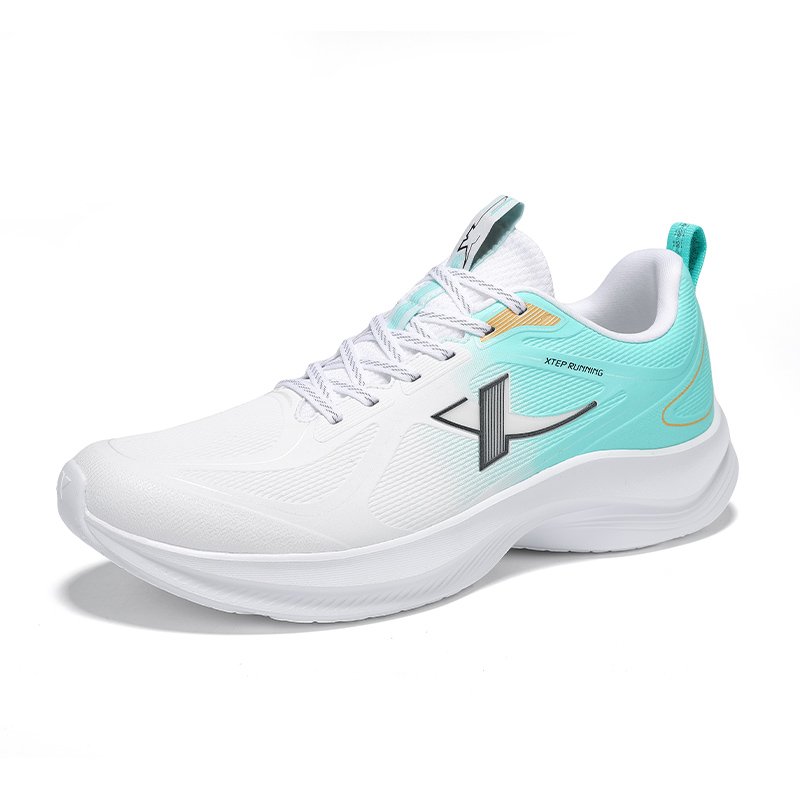 XTEP Cushioning Breathable Low top Casual Running Shoes Men’s Classic White Aurora Green
