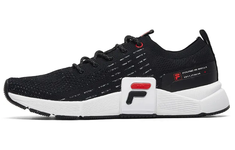 FILA Abrasion Resistant Cushioning Slip Resistant Breathable Low top Running Shoes Men's Black
