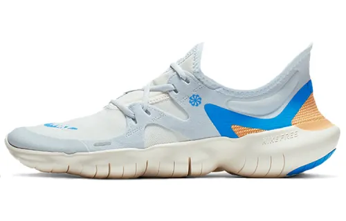 Nike Free RN 5.0 Barefoot Feeling Lightweight Shock Absorbing Anti-Slip Low Top Training Running Shoes Women's Blue Orange