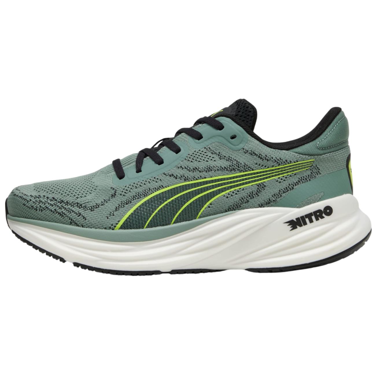 PUMA Magnify Nitro 2 Slip Resistant Abrasion Resistant Low top Casual Running Shoes Men's Green