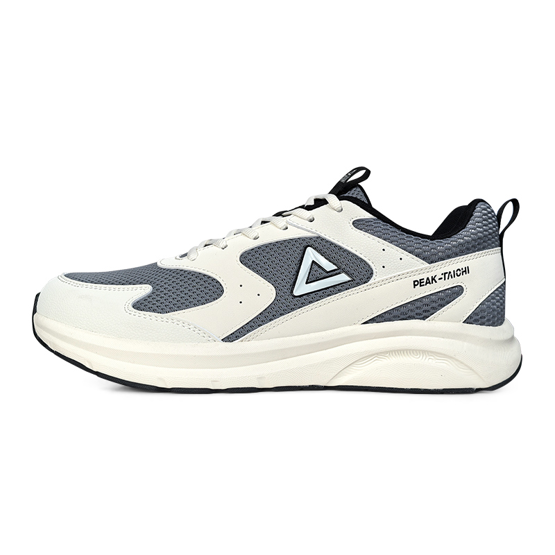PEAK Cushioning Slip Resistant Abrasion Resistant Low top Casual Running Shoes Men’s White Gray