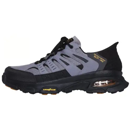 Skechers Abrasion Resistant Low top Running Shoes Men's Black Gray