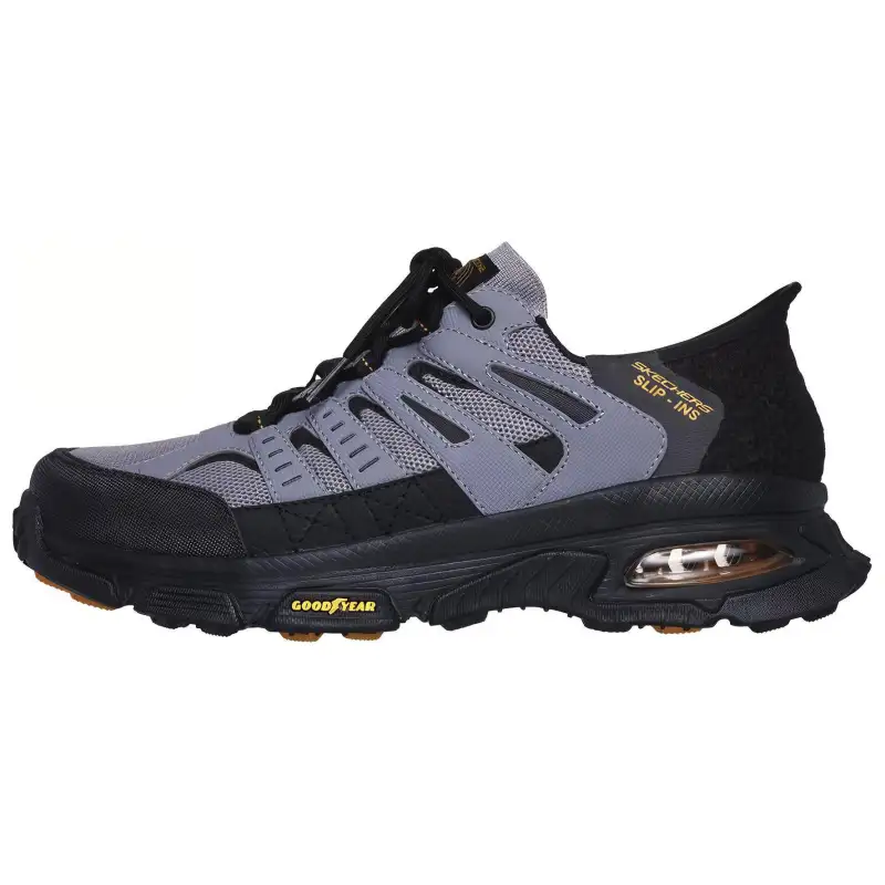 Skechers Abrasion Resistant Low top Running Shoes Men's Black Gray