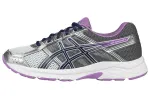Asics Gel Contend 4 Comfortable Abrasion Resistant Breathable Low top Running Shoes Women's Gray Silver D Width