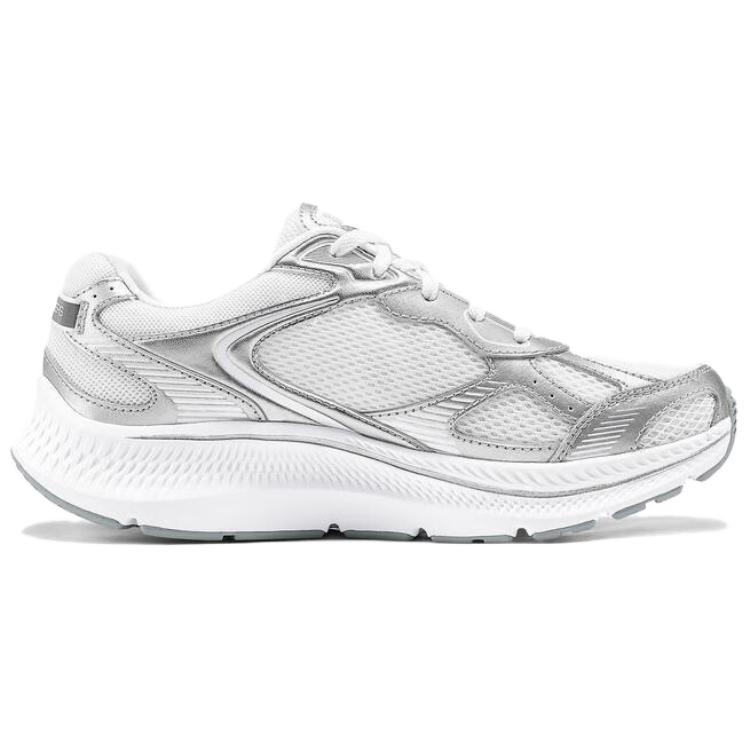 Skechers Go Run Consistent 2.0 Abrasion Resistant Low top Running Shoes Women’s White Silver