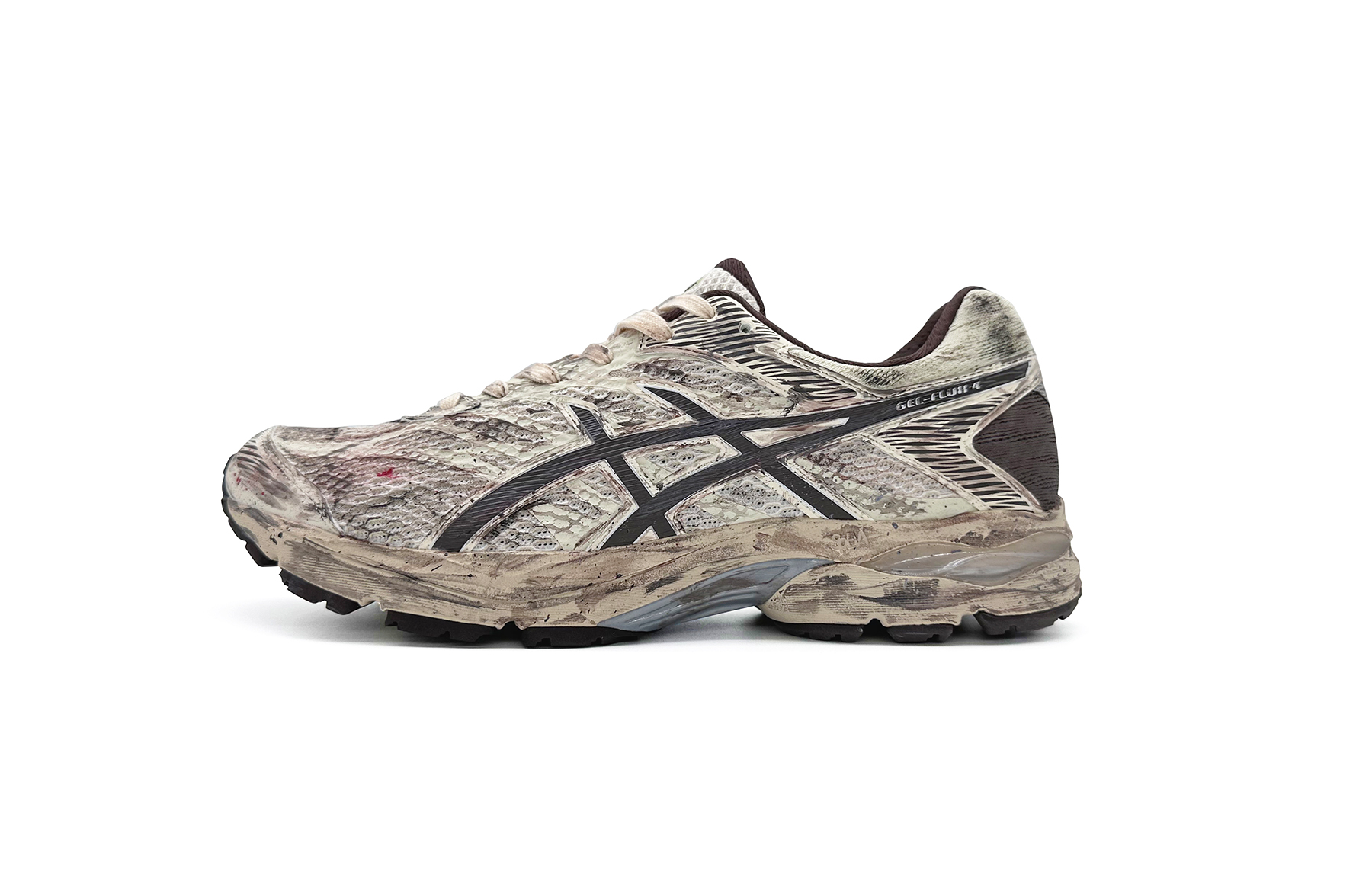 Asics Gel Flux 4 Slip Resistant Low top Running Shoes Unisex Beige Brown