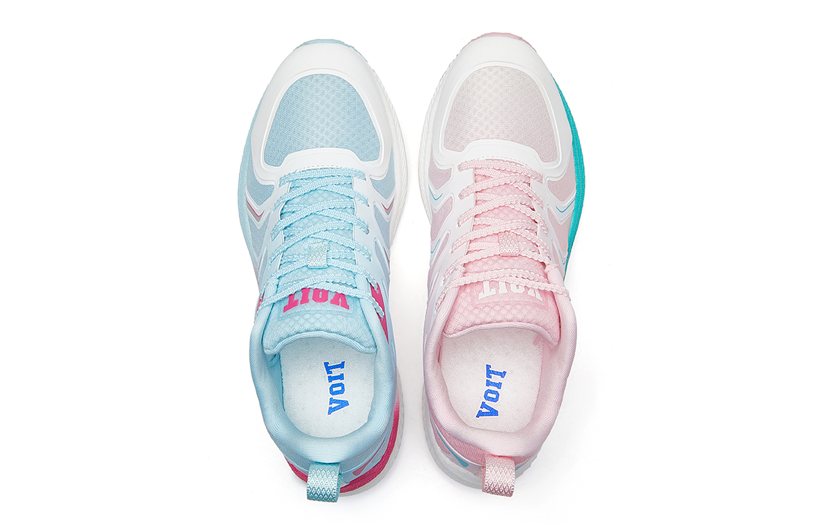 VOIT Running Shoes Unisex Low Top Left Blue Right Pink Mismatched