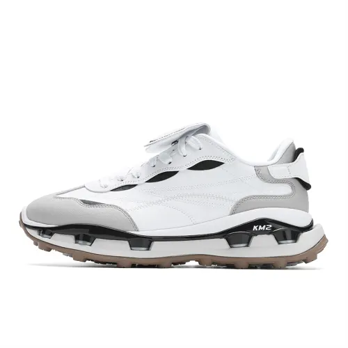FILA KM2 Lightweight Abrasion Resistant Low top Casual Shoes Men's White Gray