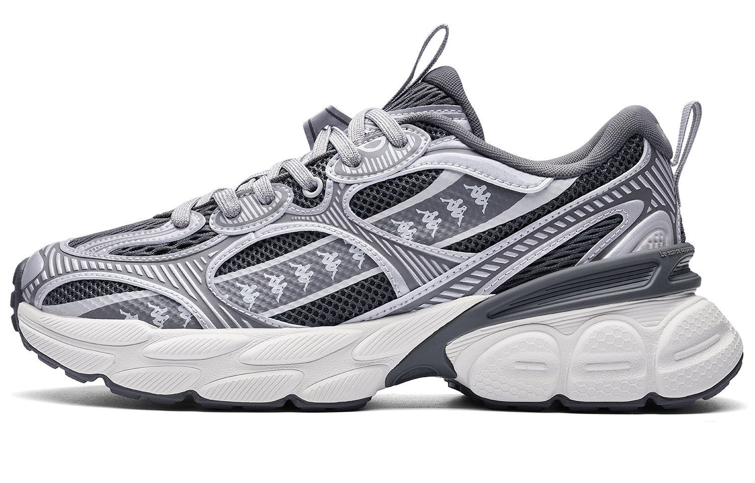 Kappa Slip Resistant Abrasion Resistant Low top Running Shoes Unisex Gray