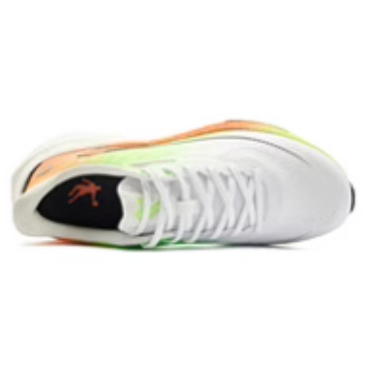 QIAODAN Infinity 7.0 Slip Resistant Abrasion Resistant Low top Sprint Running Shoes Men’s White Orange Green