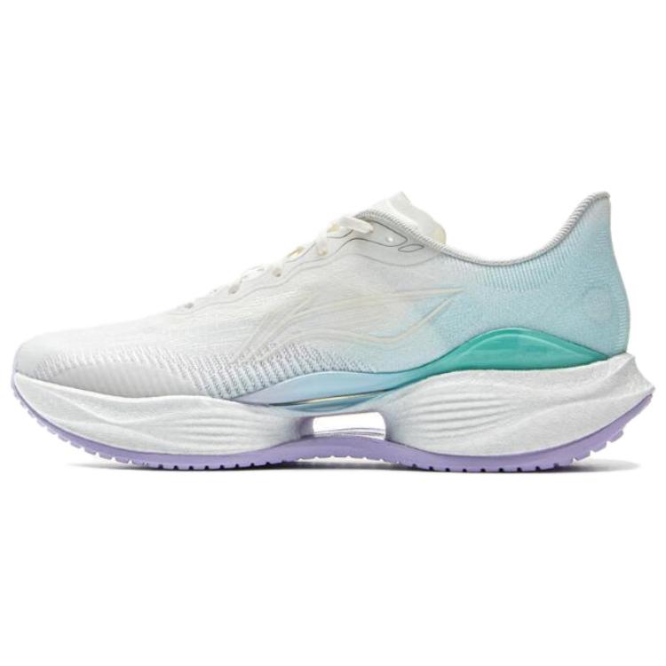 LiNing Li Ning Super Light 22 Marshmallow Racing Lightweight Cushioning Jogging Physical Exam Physical Exam Middle School Marathon Shock Absorbing Anti-Slip Wear-Resistant Breathable Low-top Thermoplastic Polyurethane Elastomer TPAZ Casual Long-distance Running Shoes Women's White Blue