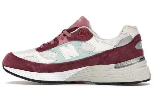 KITH x New Balance NB 992 Comfortable mesh suede fabric synthetic leather low-top running shoes for men and women, purple and white
