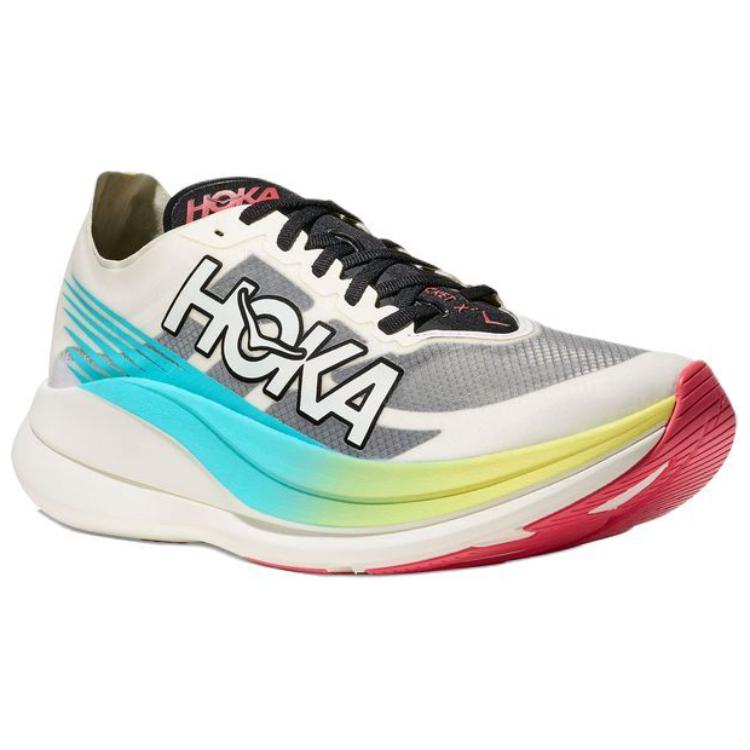 HOKA ONE ONE ROCKET X 2 Slip Resistant Abrasion Resistant Low top Casual Running Shoes Unisex White Gray Blue