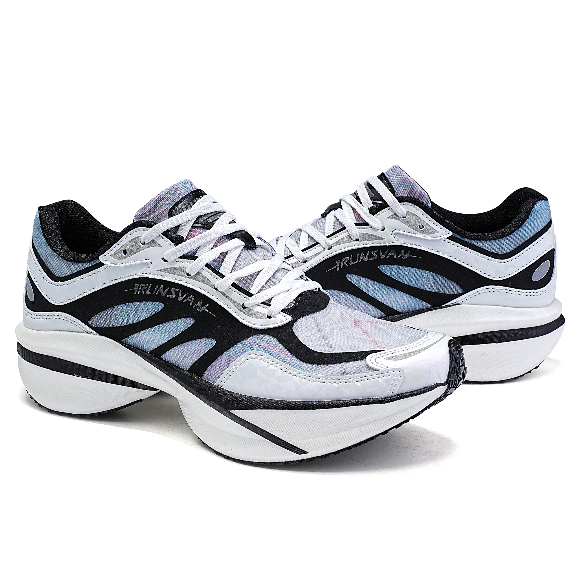 IRUNSVAN Low top Running Shoes Unisex Lunar Surface Gray Galaxy Blue