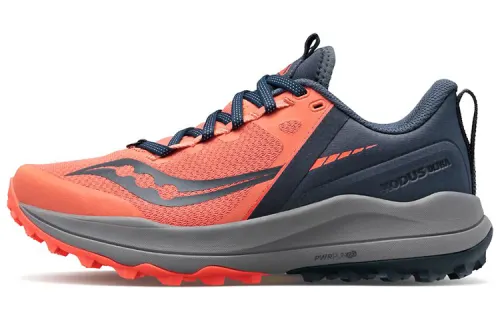 Saucony Fabric Cushioning Slip Resistant Abrasion Resistant Lightweight Low top Running Shoes Women's Orange Gray