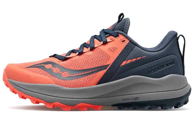 Saucony Fabric Cushioning Slip Resistant Abrasion Resistant Lightweight Low top Running Shoes Women's Orange Gray