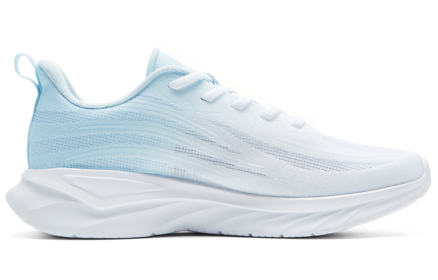 PEAK Cushioning Slip Resistant Abrasion Resistant Breathable Low top Running Shoes Women’s All White Fine Blue