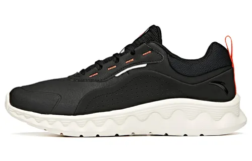 Anta Comfortable Cushioning Slip Resistant Abrasion Resistant Low top Running Shoes Men's Black White