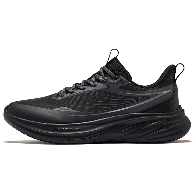 Erke Cushioning Rebound Low top Casual Running Shoes Men’s Jet Black Carbon Gray