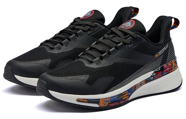 361° Yu Yi Soft Sole Rebound Abrasion Resistant Slip Resistant Low top Running Shoes Men’s Black Yellow