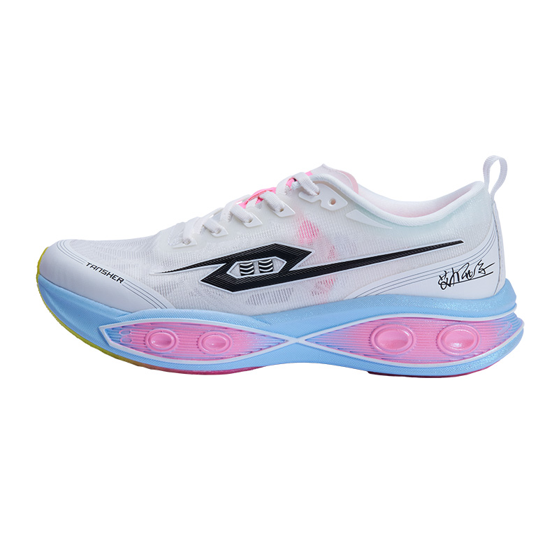 TANSHEZHE x AILIXIERLIANMING Low top Full Length Carbon Plate Running Shoes Unisex White Pink