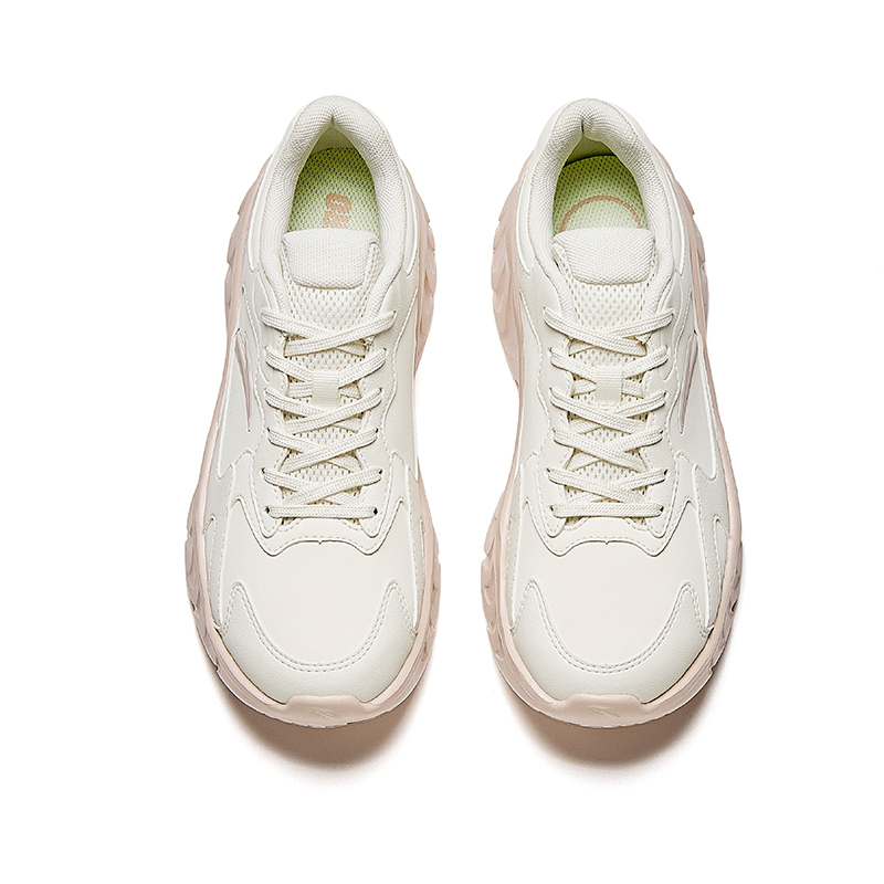 Anta Textile, Synthetic Leather Cushioning, Wear Resistant Low top City Commuting Running Shoes Women’s White