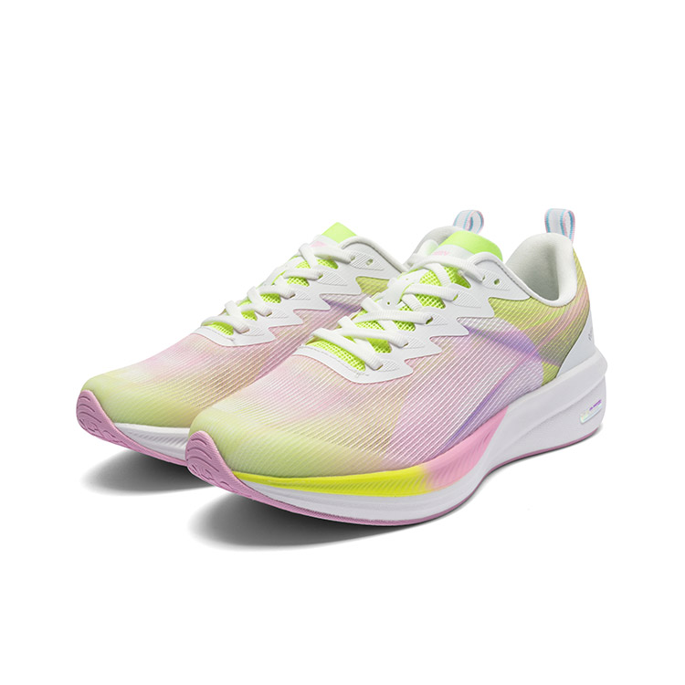 LPMX Lightweight And Breathable Professional Racing Support Low Top Carbon Plate Running Shoes Men’s Pink Green