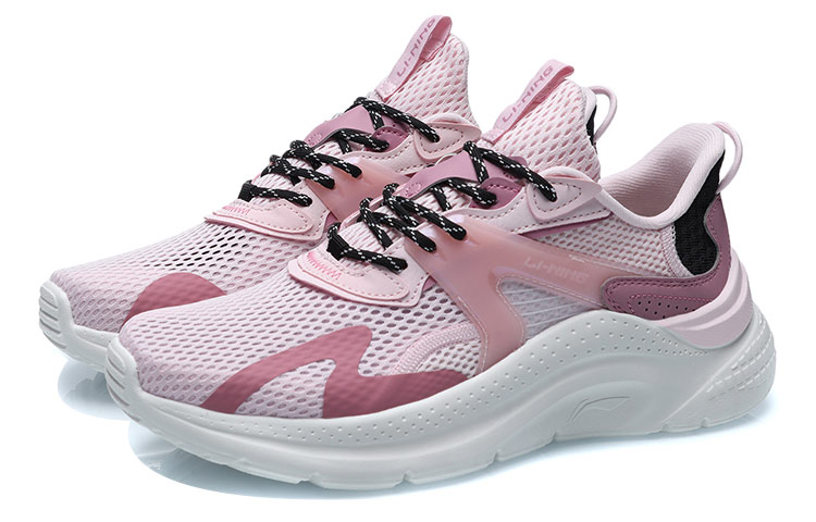 Li Ning Liuyun Slip Resistant Abrasion Resistant Low top Running Shoes Women’s White Pink
