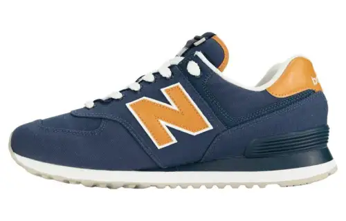 New Balance NB 574 Casual Vintage Low top Running Shoes Men's Dark Blue Yellow