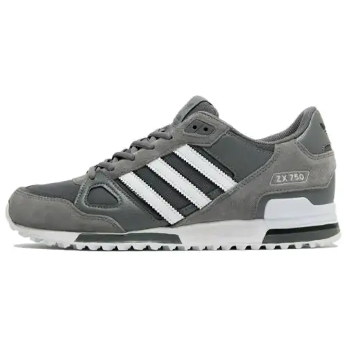 Adidas Originals ZX 750 Comfortable Wear resistant And Lightweight Low top Casual Shoes Men's Gray White